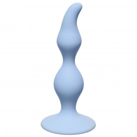 Голубая анальная пробка Curved Anal Plug Blue - 12,5 см.