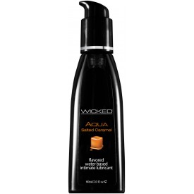 Лубрикант с ароматом соленой карамели Wicked Aqua Salted Caramel - 60 мл.